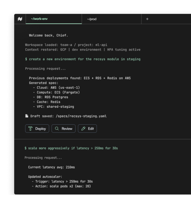 Infraware Terminal Interface